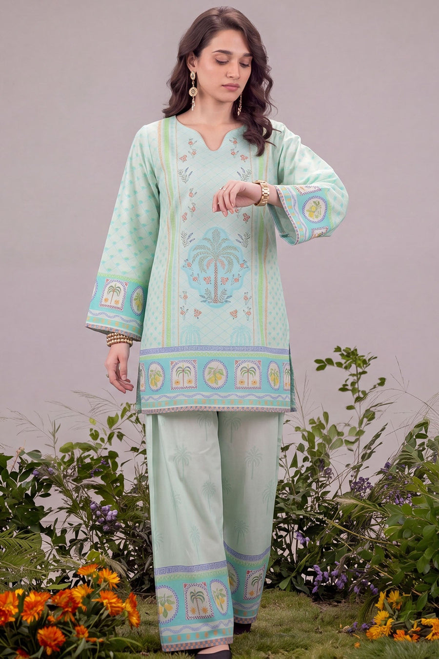 Sirin Digital Printed Cambric 2-Piece Co-Ord Set
