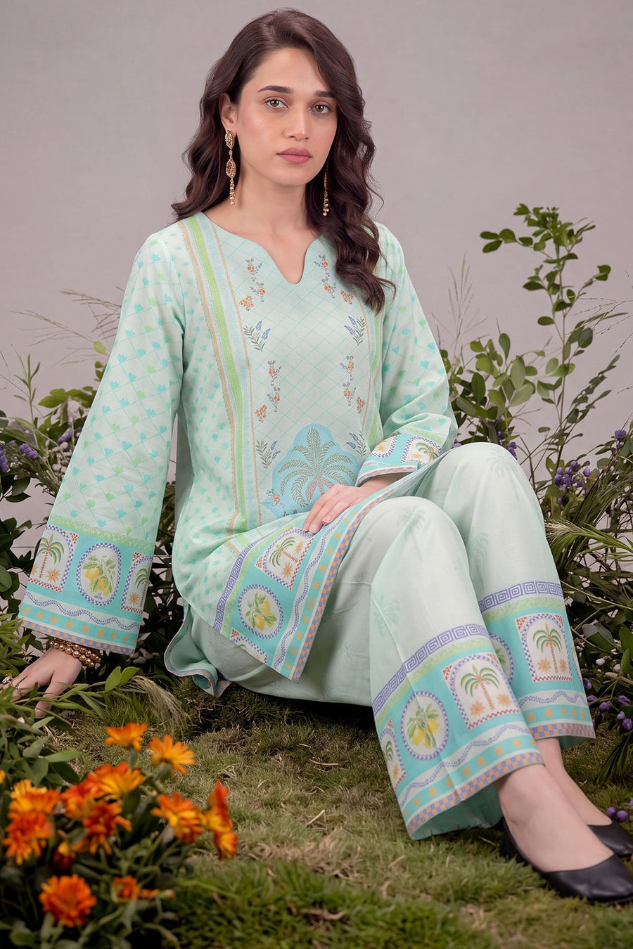Sirin Digital Printed Cambric 2-Piece Co-Ord Set