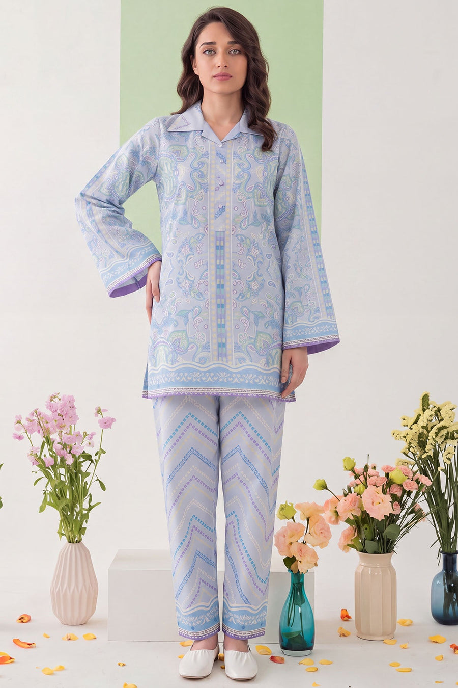 Sail Digital Printed Cambric 2-Piece Co-Ord Set