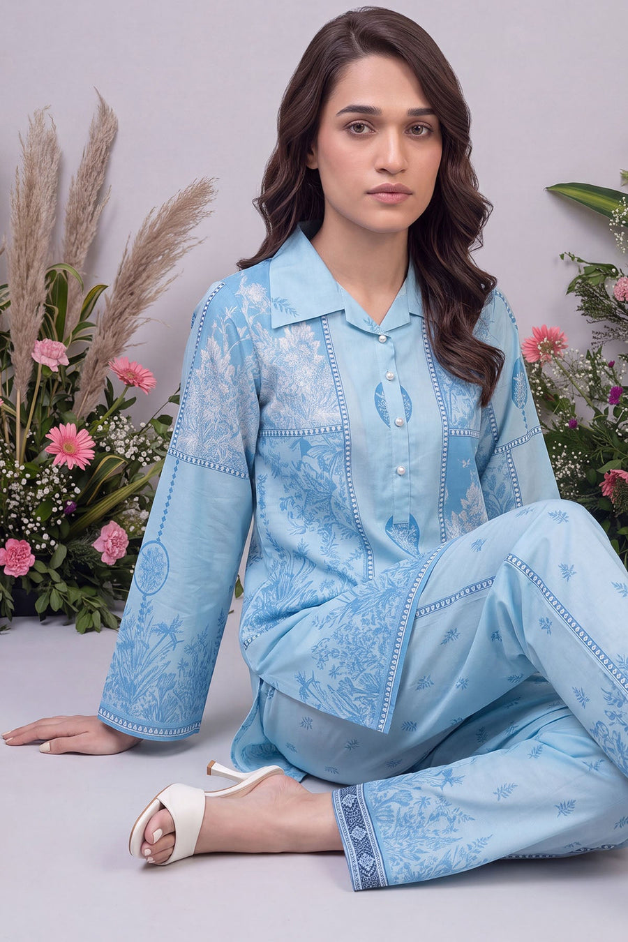 Serena Digital Printed Cambric 2-Piece Co-Ord Set