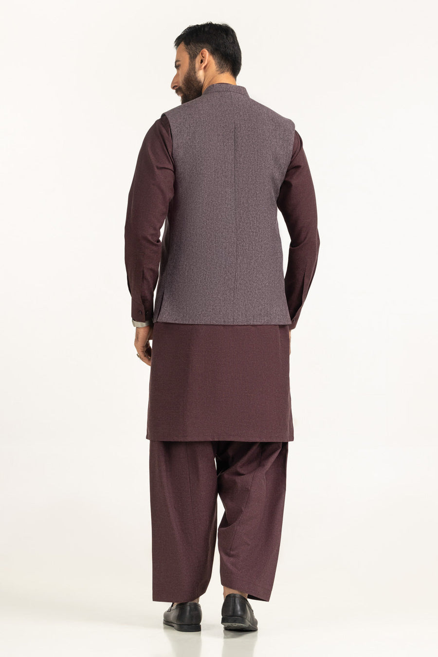 Charcoal Linen 2-Piece Waistcoat | Mandarin Collar