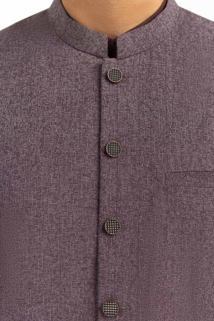 Charcoal Linen 2-Piece Waistcoat | Mandarin Collar
