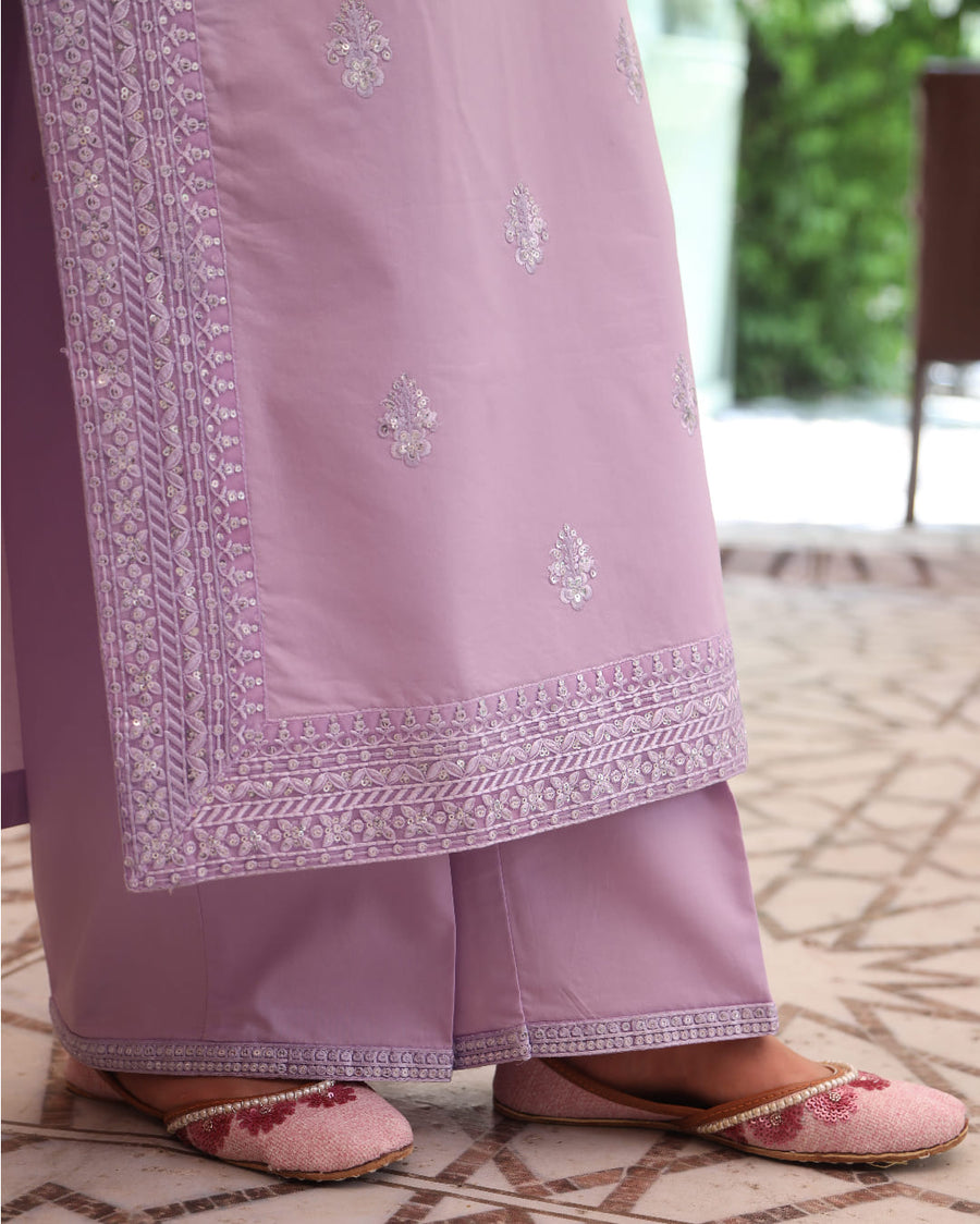 Noor-e-Eid / lilac bloom – Festive Embroidered Suit for Women