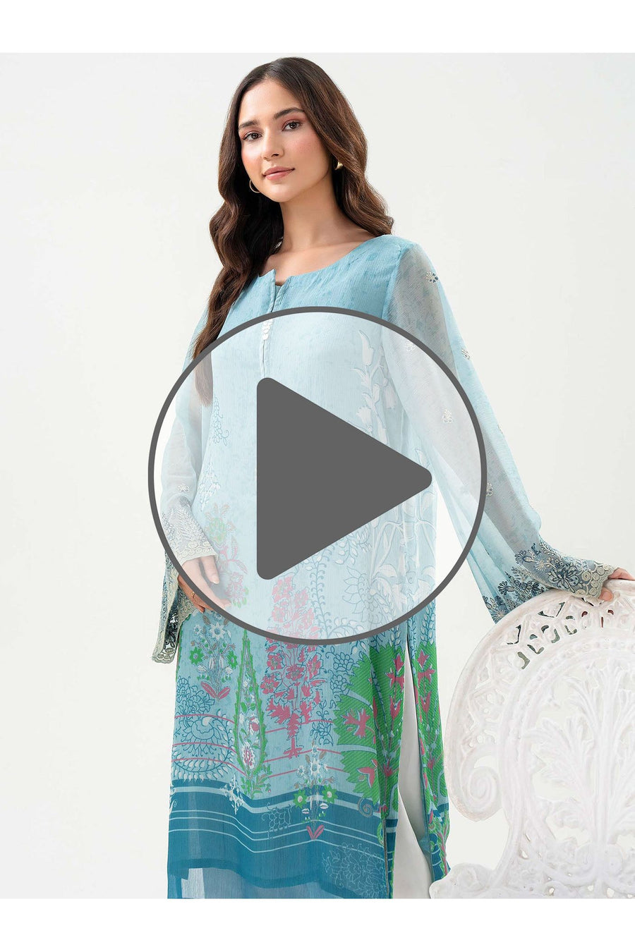Embroidered Chiffon Shirt for Effortless Style