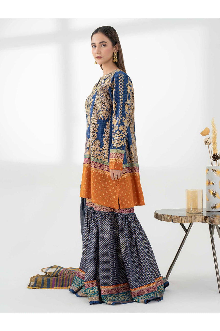 Embroidered 3 Piece Cambric Suit Set