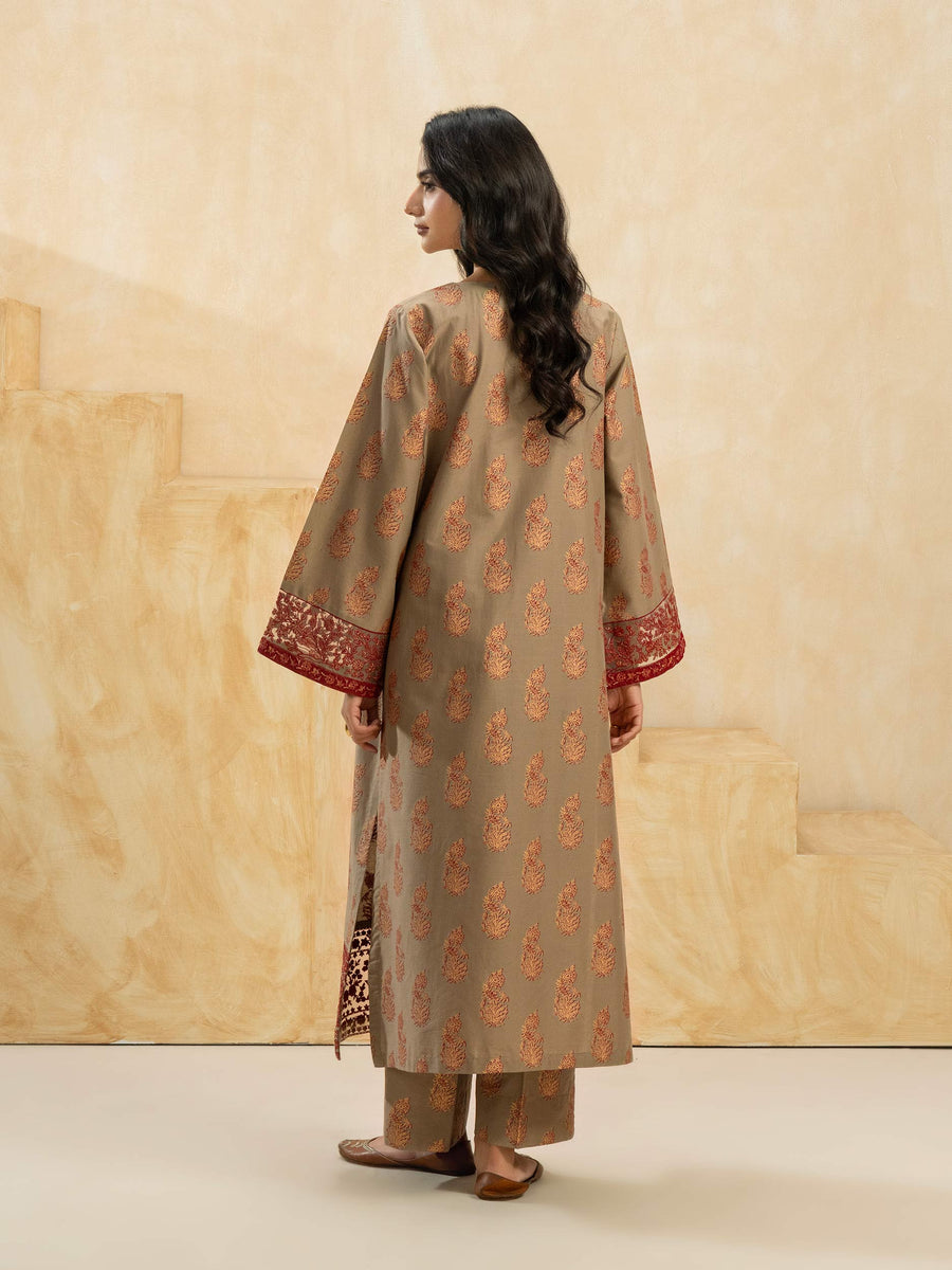 2 Piece Cotton Suit-Embroidered (Pret) - Pehnaawaa