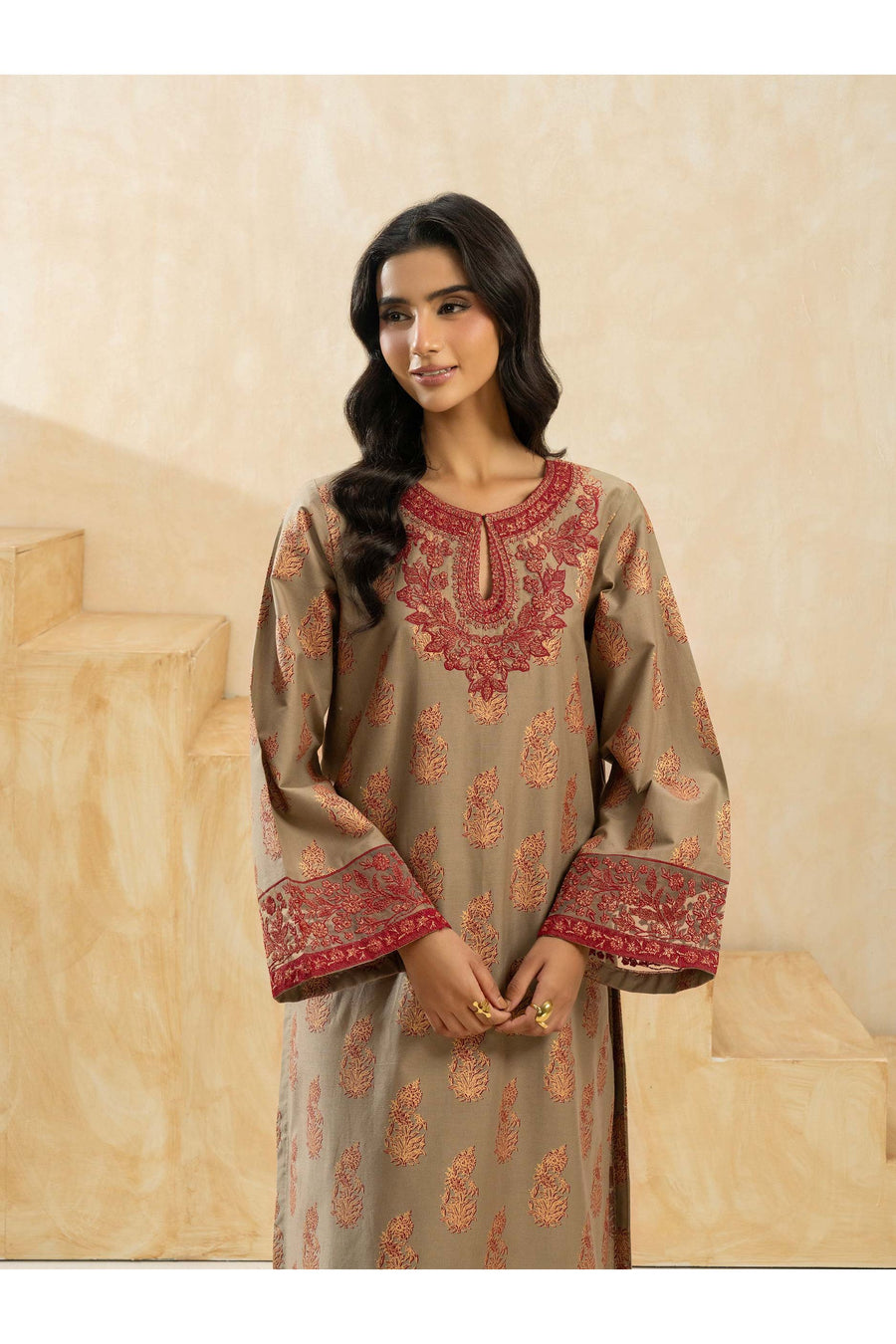 Cozy Embroidered Winter Cotton Suit Set
