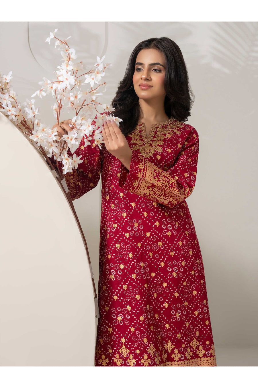 Embroidered 2 Piece Cambric Suit Set