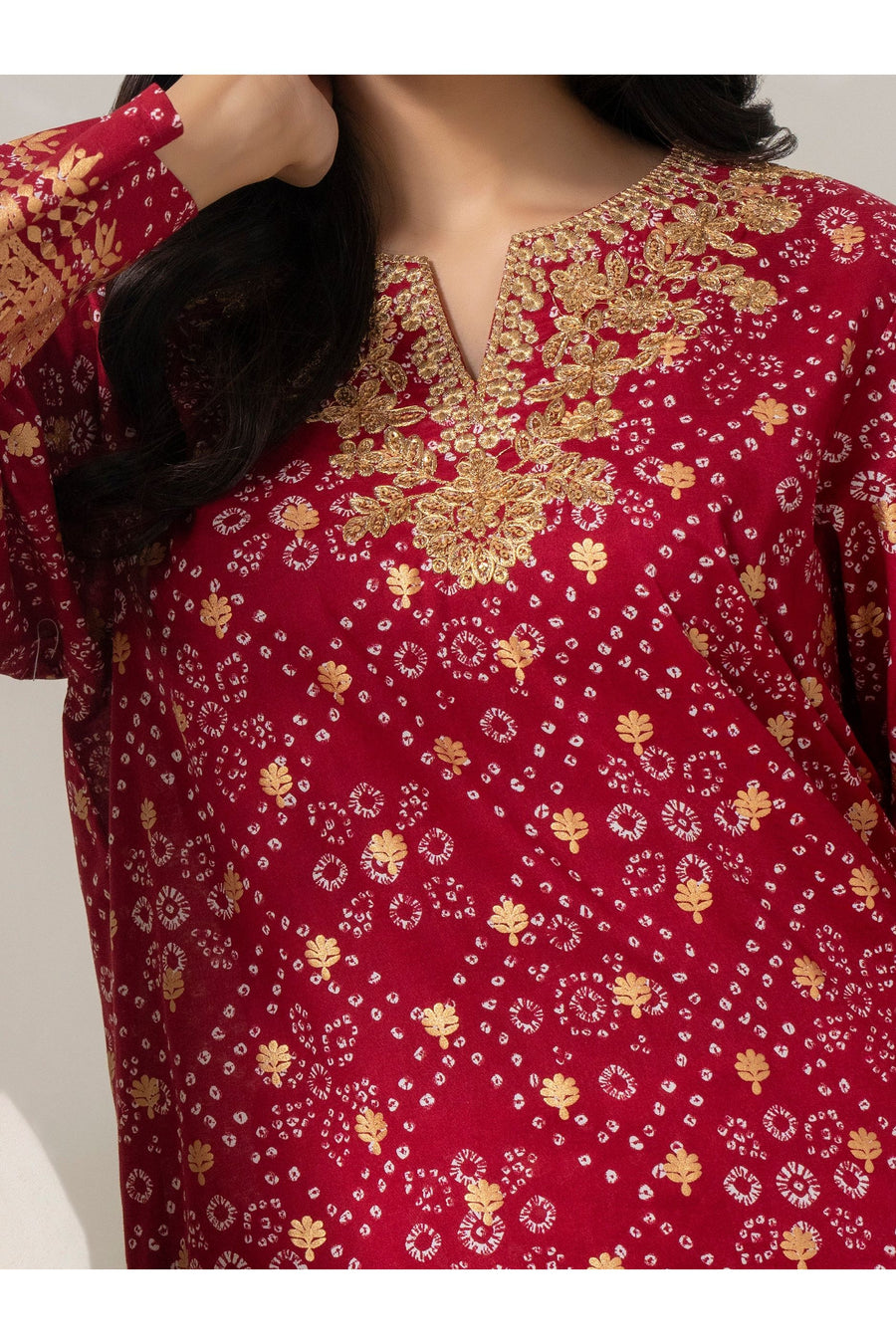 Embroidered 2 Piece Cambric Suit Set