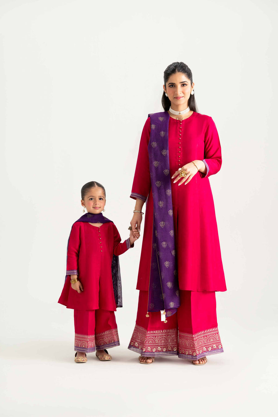 Stylish 3 Piece Embroidered Suit Set