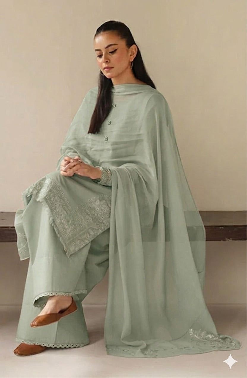 Pista Petal | 3 piece Stitched embroidered casual wear
