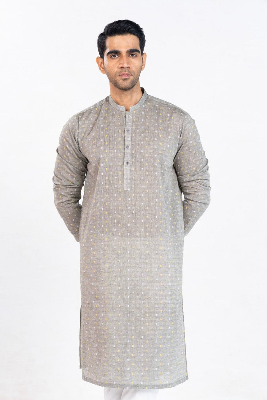 Silk-Blend Kurta Bend Collar Pure Luxury