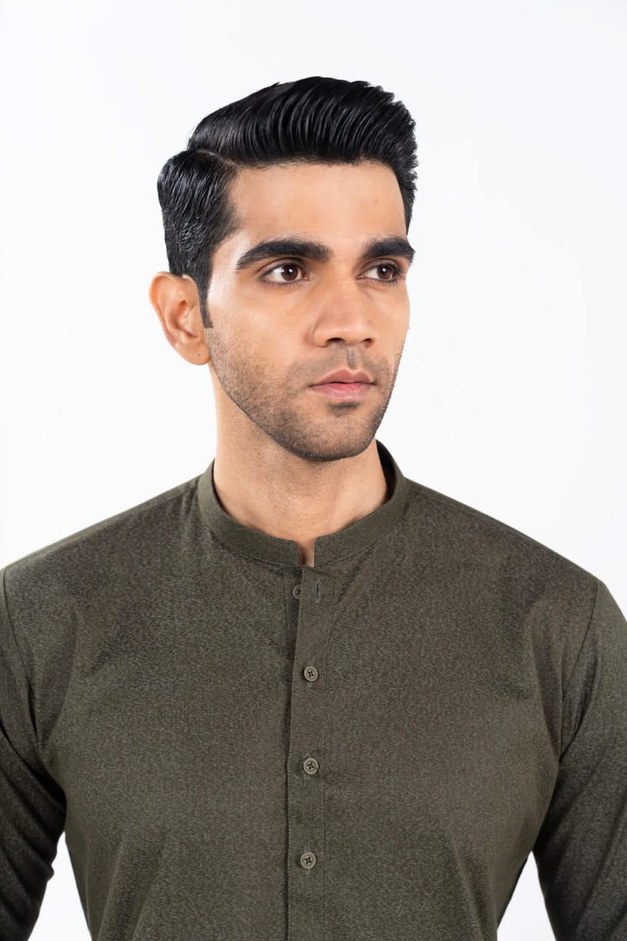 Sage Karandi 2-Piece Kurta | Band Collar Minimalist Cut