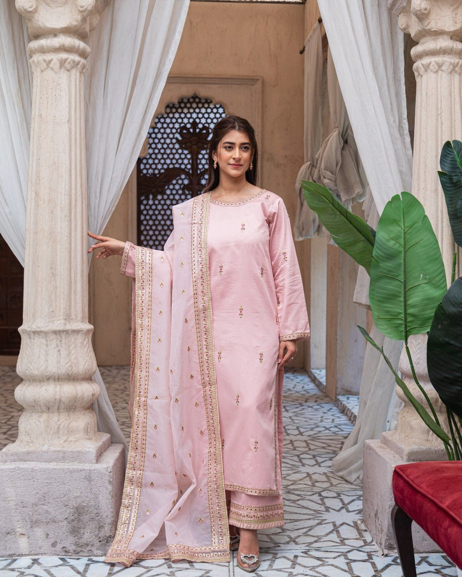 Royal Pink Majesty – Premium Stitched Suit for Women