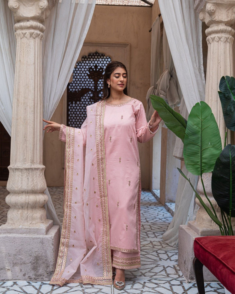 Royal Pink Majesty – Premium Stitched Suit for Women