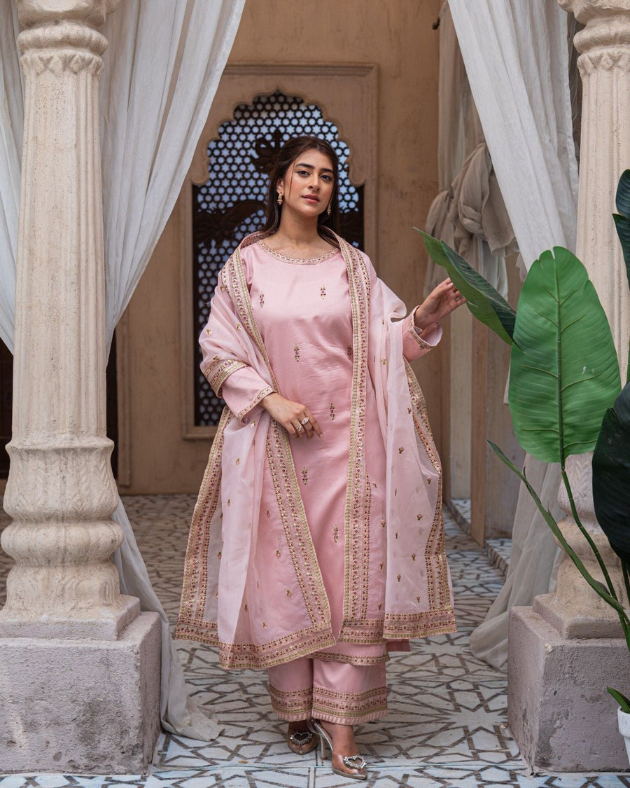 Royal Pink Majesty – Premium Stitched Suit for Women