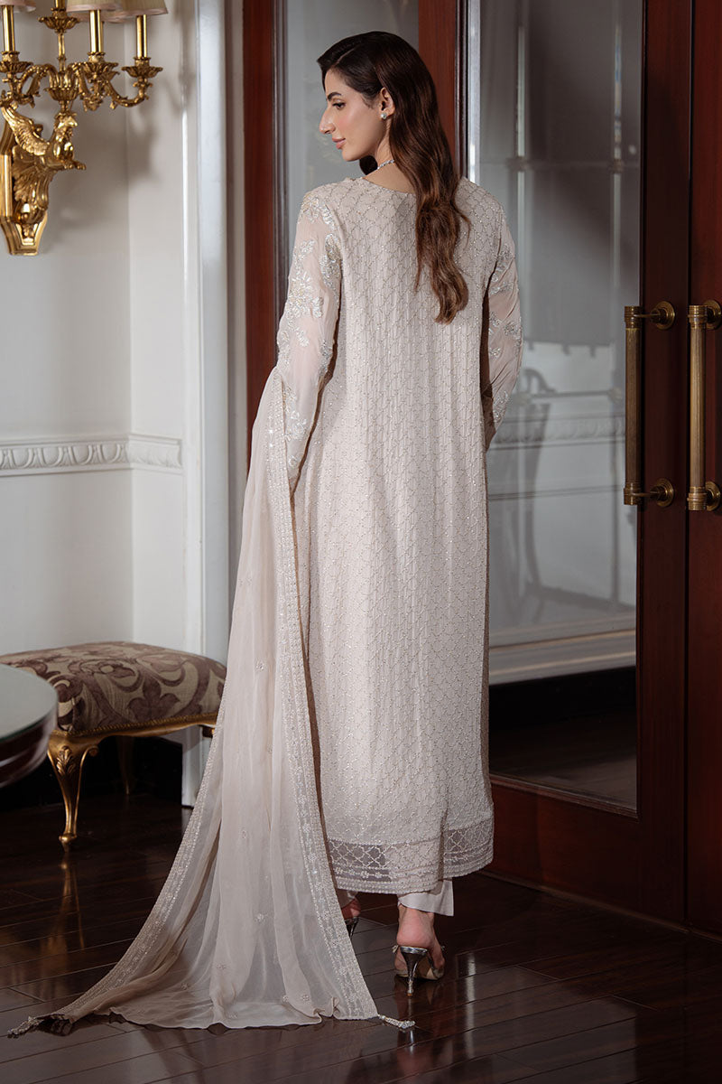 DUNE GRACE-3PC CHIFFON EMBROIDERED PRET - Pehnaawaa