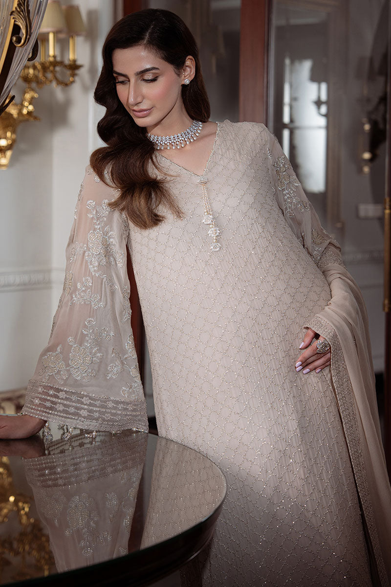 DUNE GRACE-3PC CHIFFON EMBROIDERED PRET - Pehnaawaa