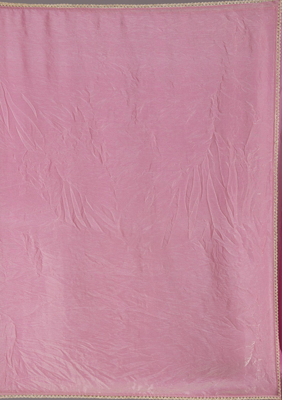 Onion Pink Sequins Organza Saree - Pehnaawaa