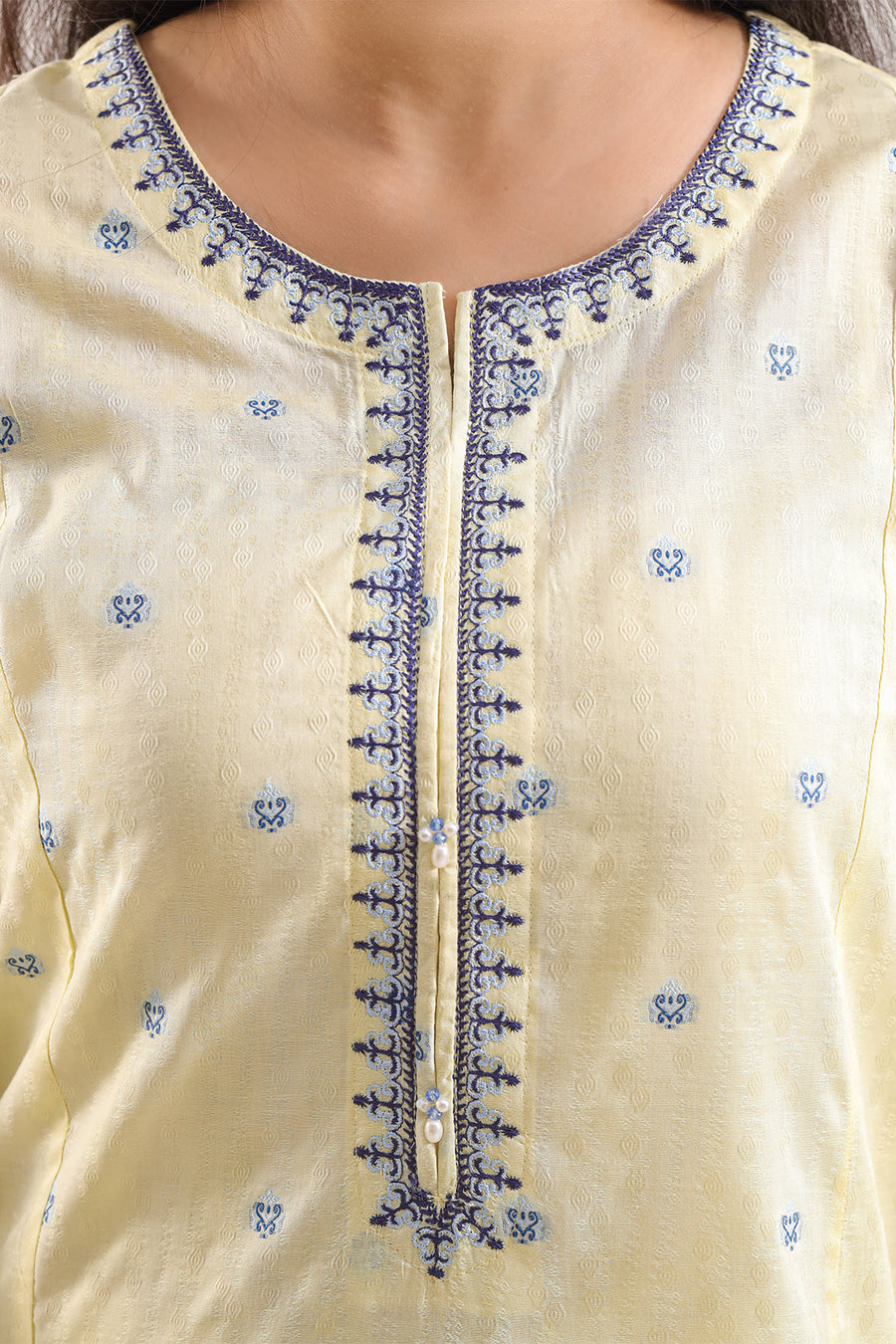 Embroidered Jacquard Cotton Stitched Shirt