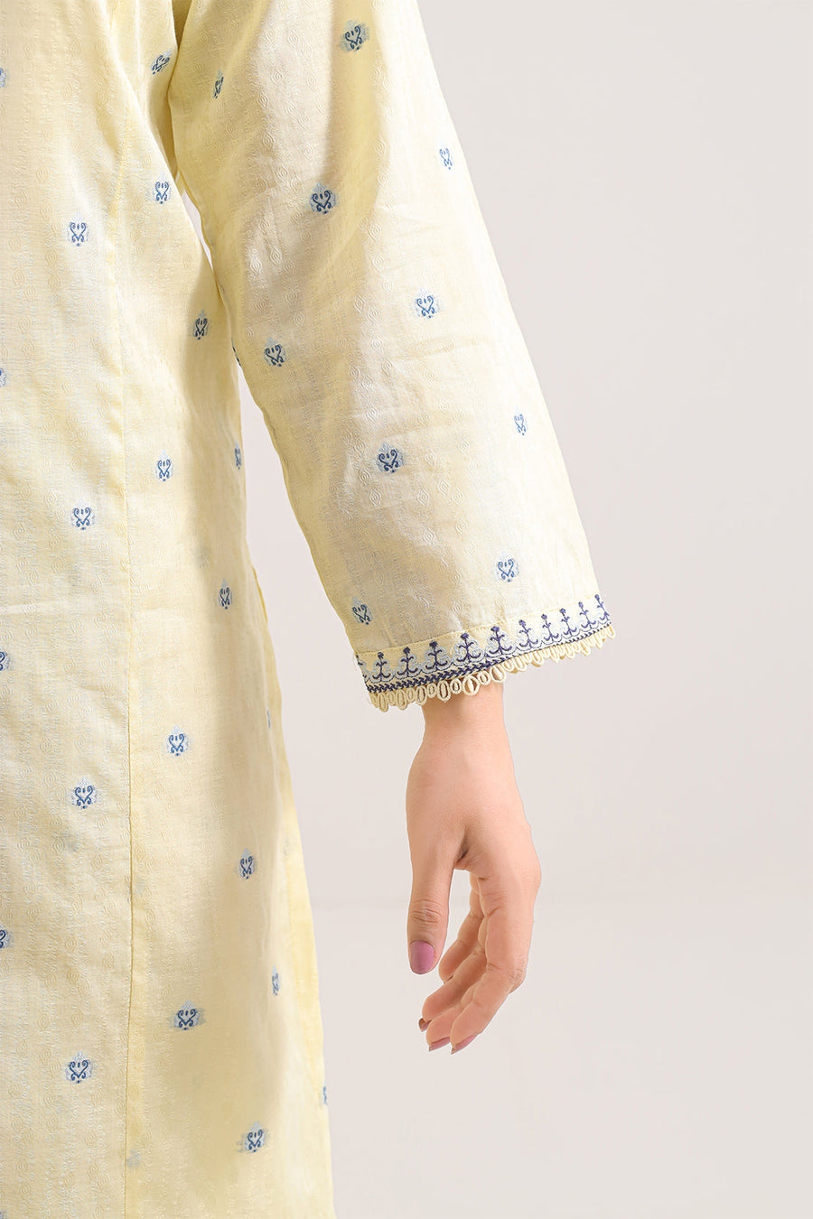 Embroidered Jacquard Cotton Stitched Shirt