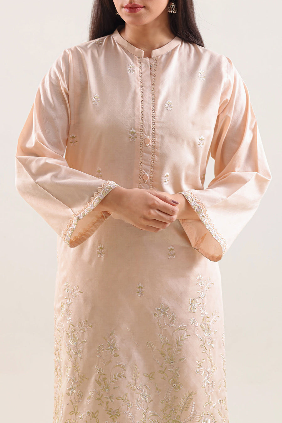 Embroidered Cotton Jacquard Stitched 2 Piece (Shirt/Trouser)