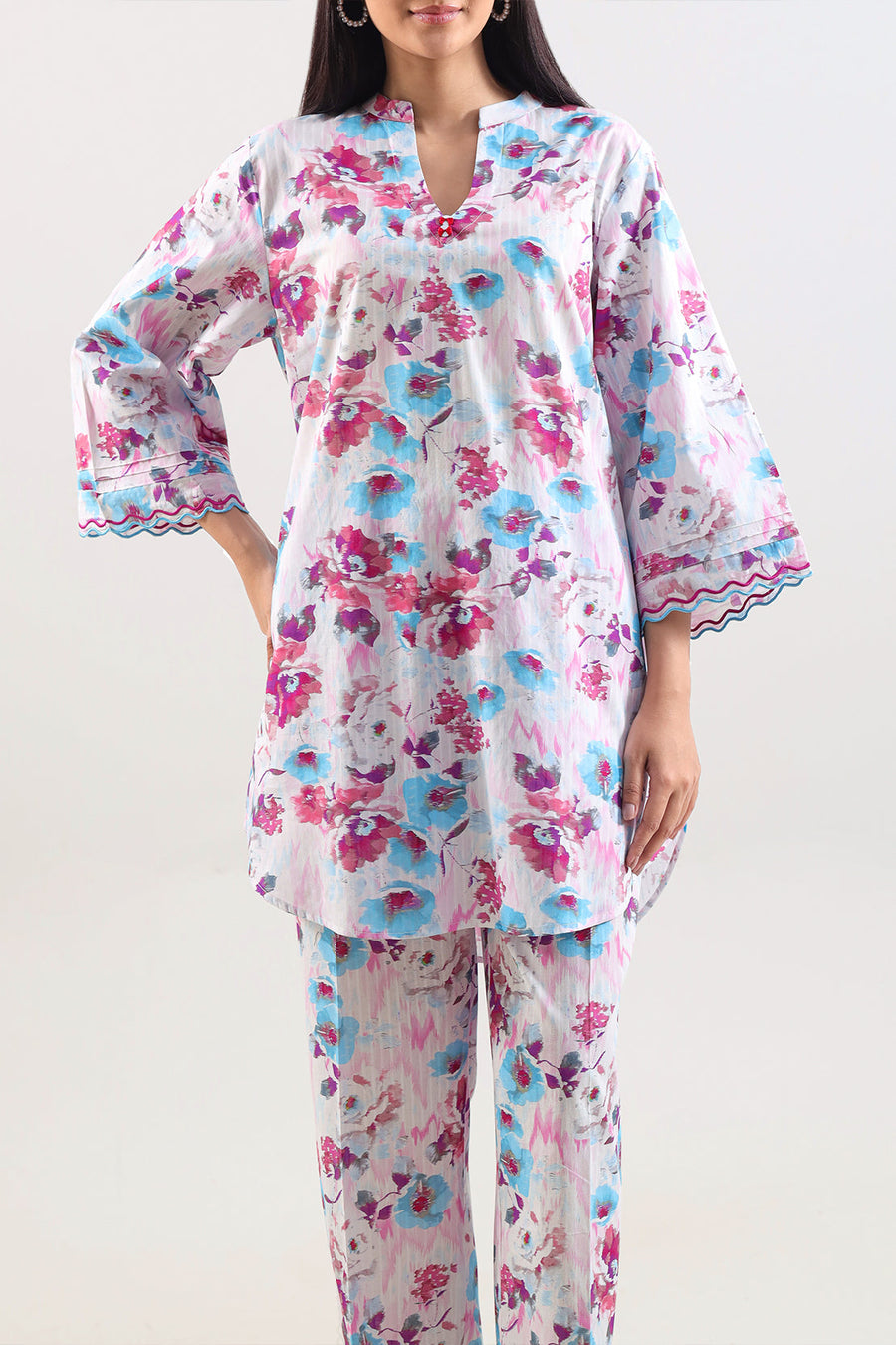 Stitched Printed Embroidered Lawn 2 Piece (Shirt/Trouser) - Pehnaawaa