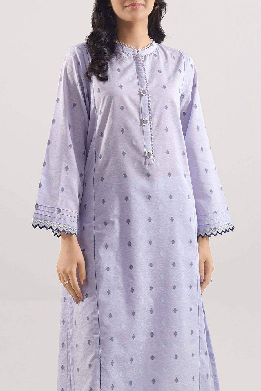 Embroidered Cotton Jacquard Stitched 2 Piece (Shirt/Trouser) - Pehnaawaa
