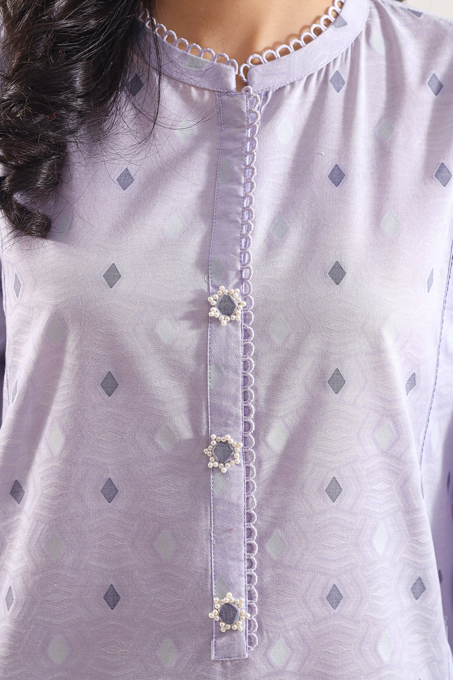 Embroidered Cotton Jacquard Stitched 2 Piece (Shirt/Trouser) - Pehnaawaa