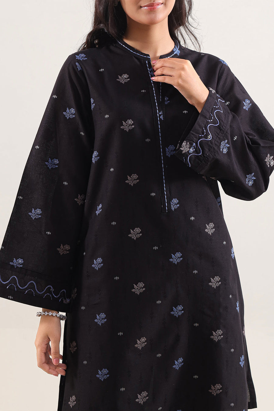 Embroidered Cotton Jacquard Stitched 2 Piece (Shirt/Trouser)