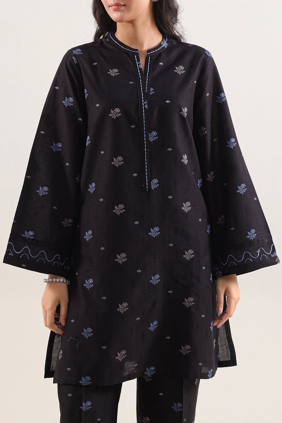 Embroidered Cotton Jacquard Stitched 2 Piece (Shirt/Trouser)