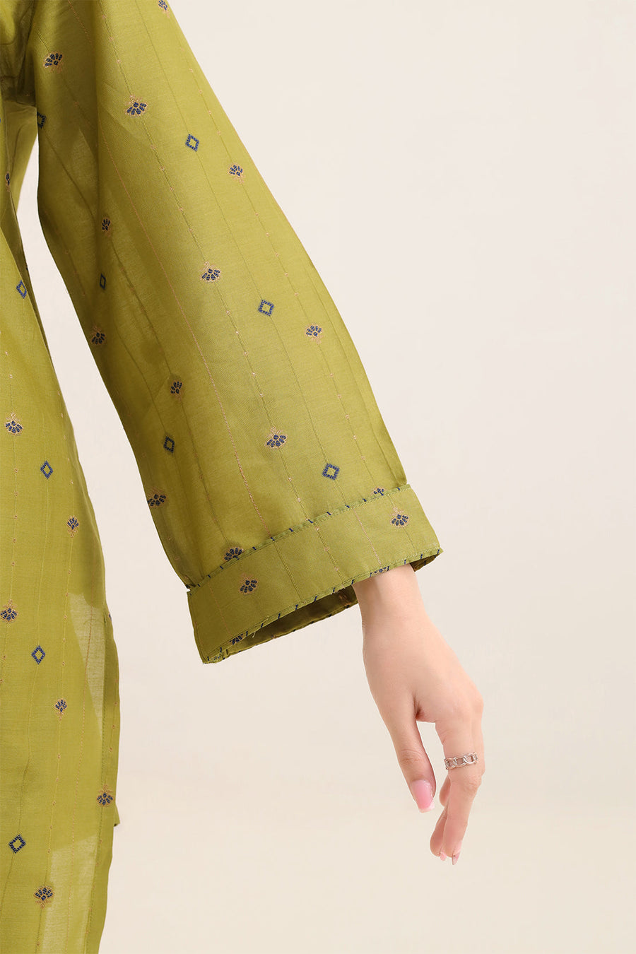 Embroidered Cotton Jacquard Stitched 2 Piece (Shirt/Trouser) - Pehnaawaa