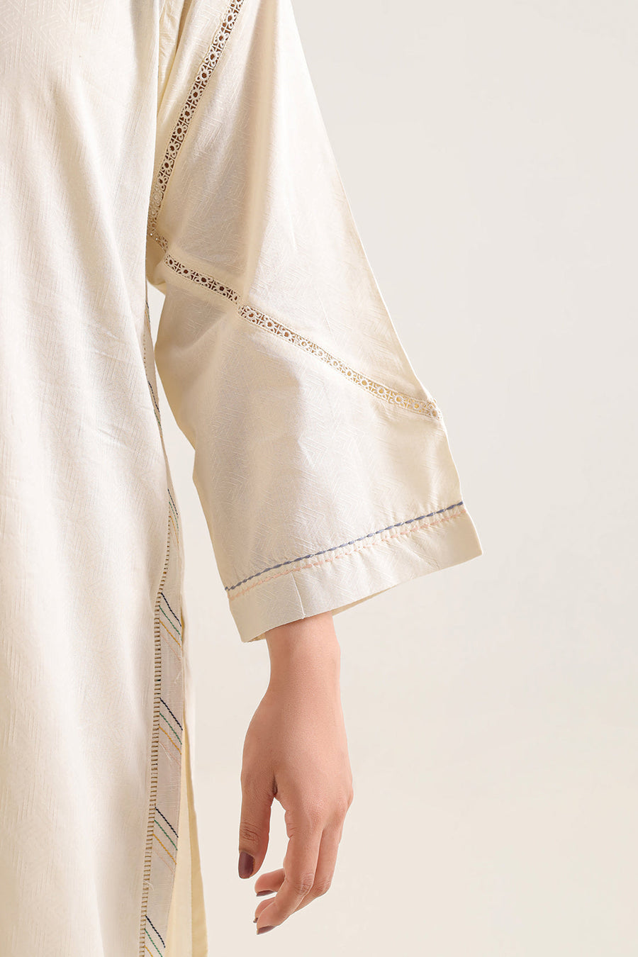 Embroidered Cotton Jacquard Stitched 2 Piece (Shirt/Trouser) - Pehnaawaa