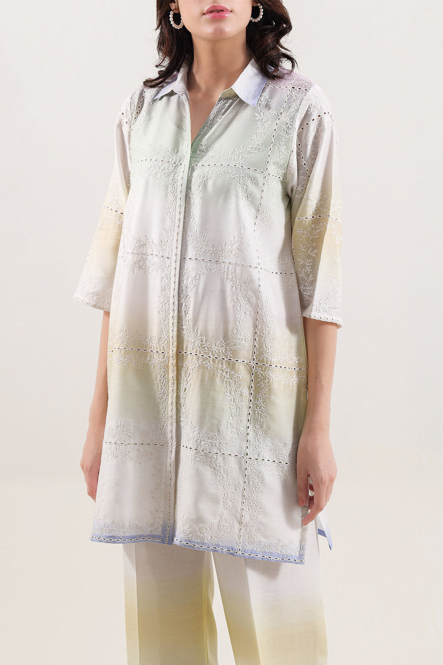 Printed Embroidered Arabic Lawn Stitched 2 Piece (Shirt/Trouser) - Pehnaawaa