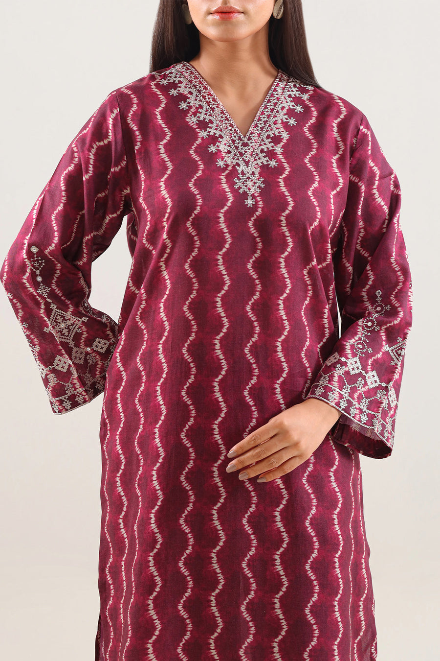Printed Embroidered Arabic Lawn Stitched 2 Piece (Shirt/Trouser)