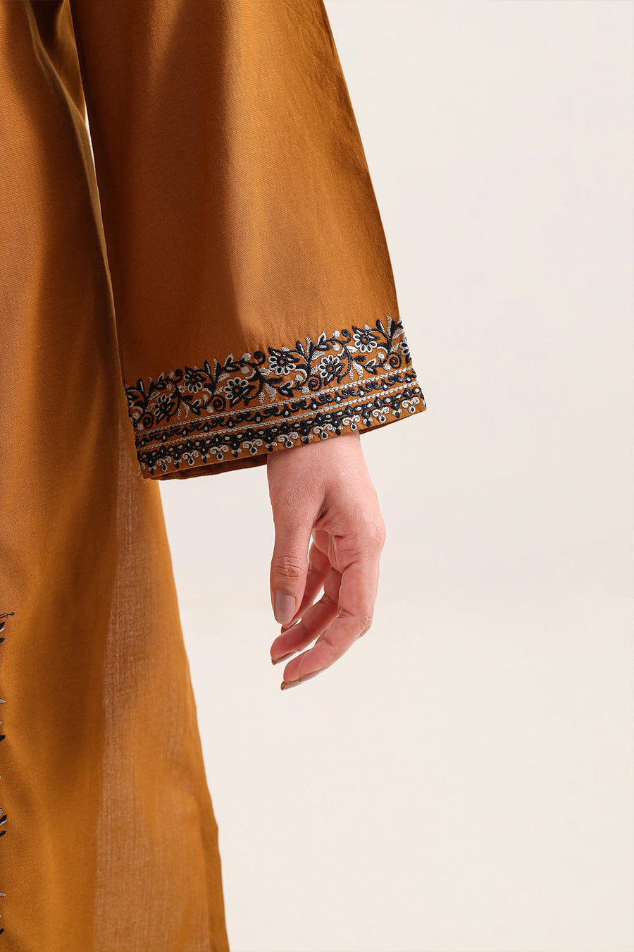 Solid Embroidered Cotton Stitched 2 Piece (Shirt/Trouser) - Pehnaawaa
