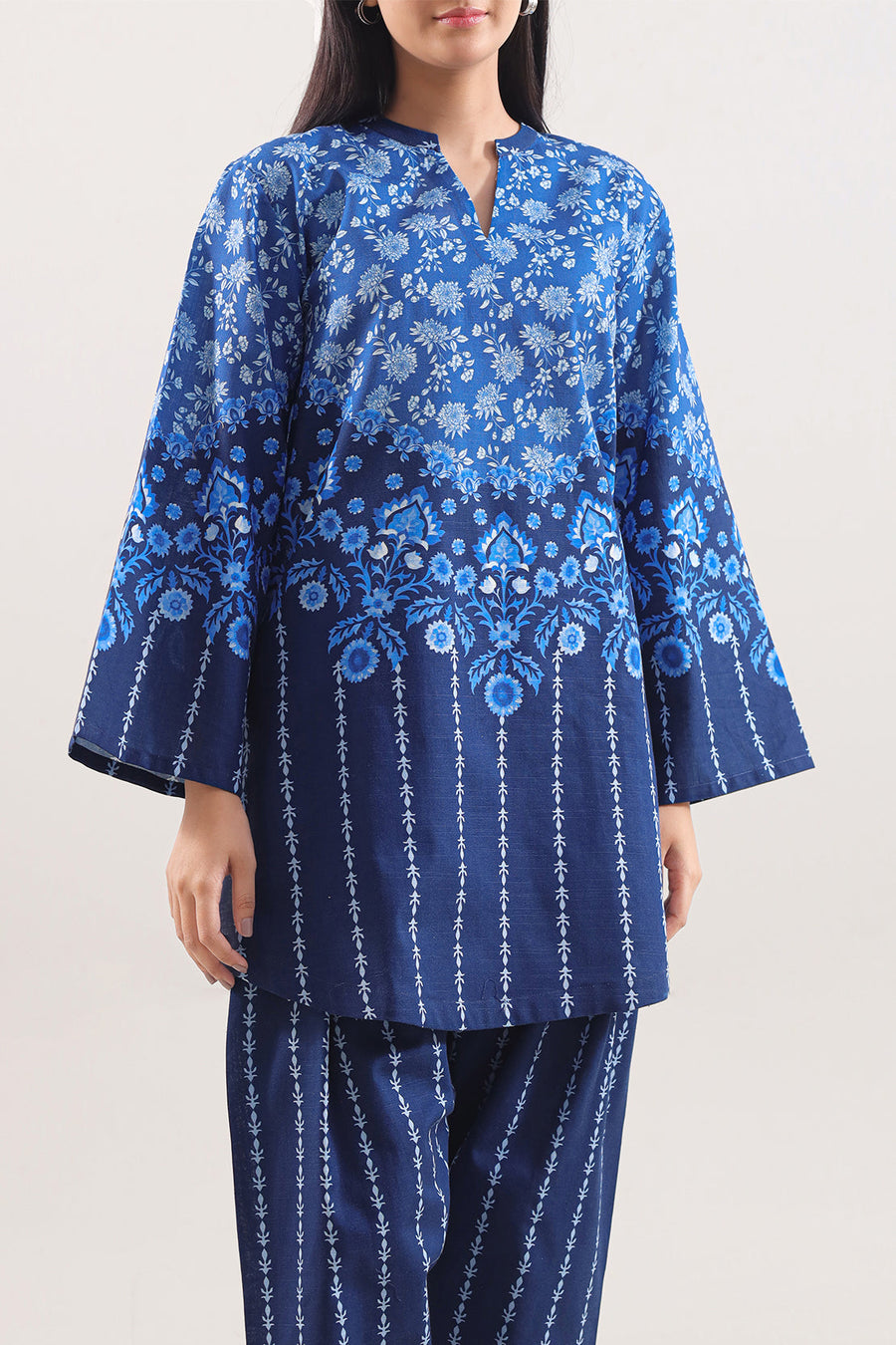 Printed Khaddar Stitched Shirt - Pehnaawaa