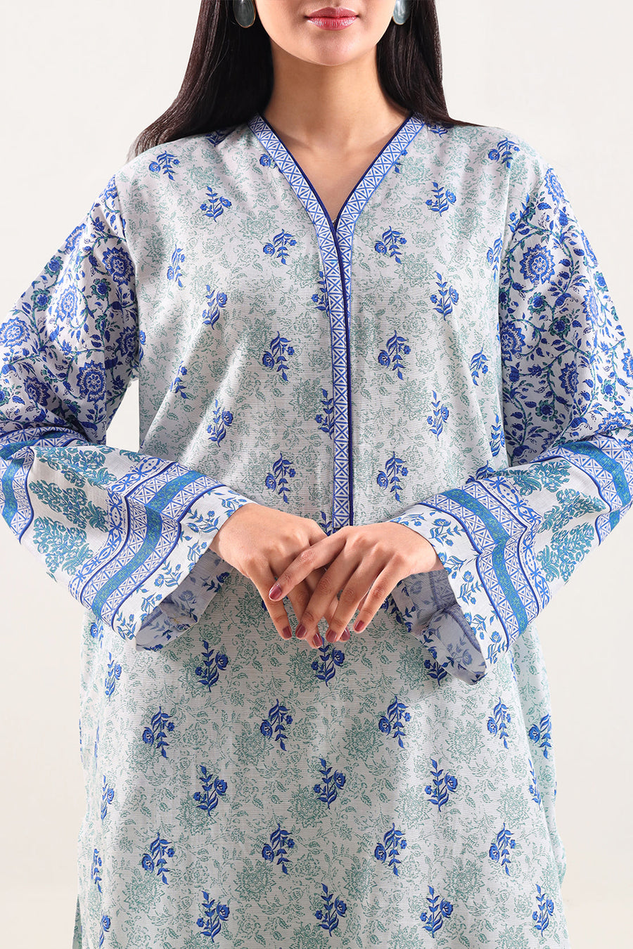 Printed Khaddar Stitched Shirt - Pehnaawaa