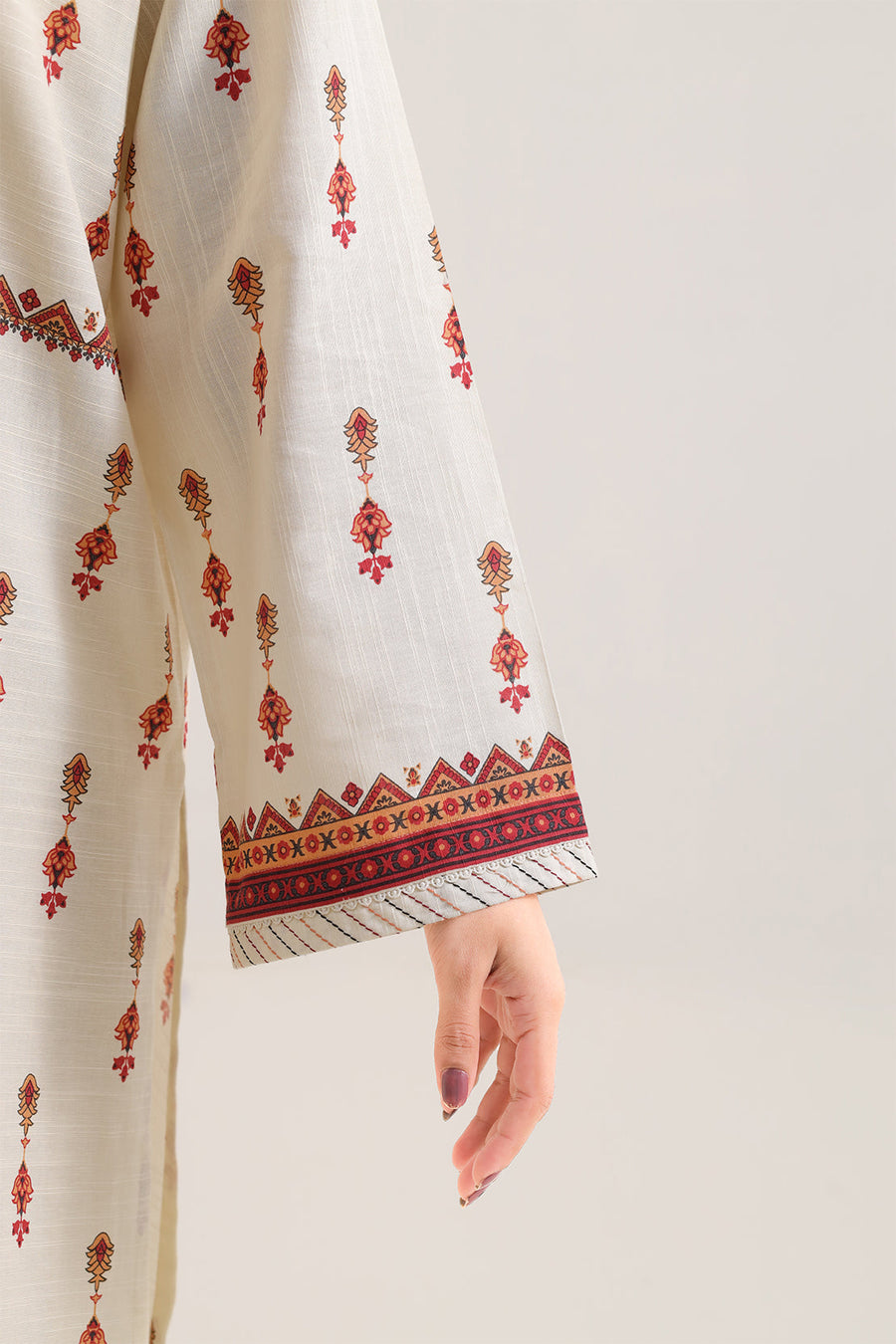 Printed Fancy Jacquard Khaddar Stitched 3 Piece - Pehnaawaa
