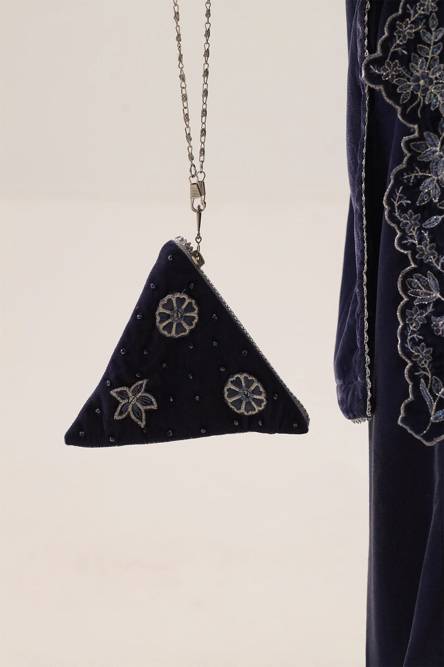 Solid Embroidered Velvet Stitched (Shirt/Trouser)