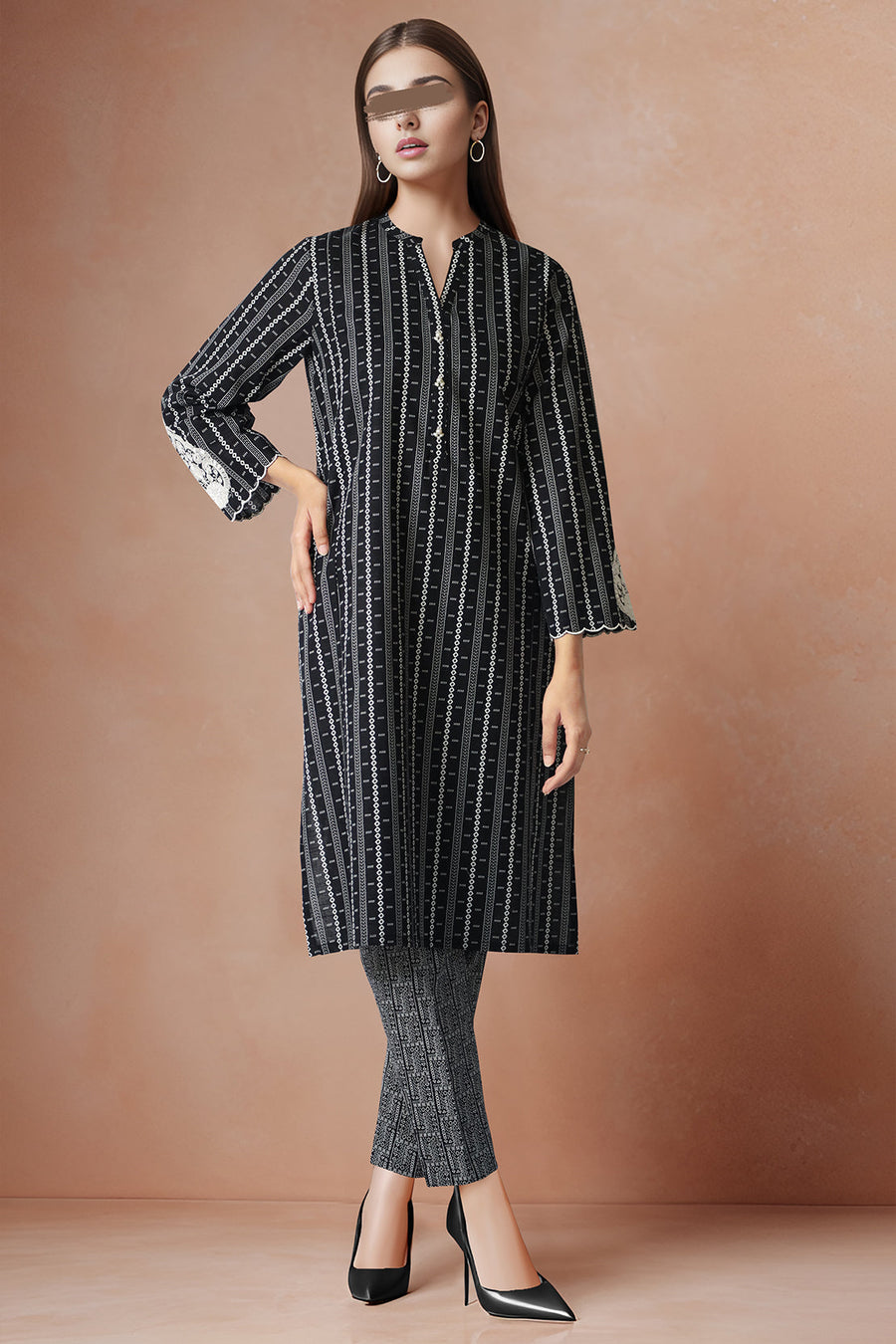Printed Embroidered Khaddar Stitched 2 Piece (Shirt/Trouser) - Pehnaawaa