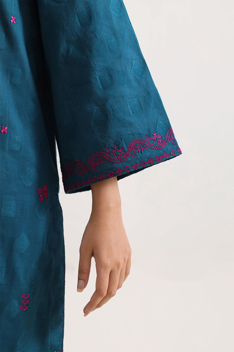Embroidered Cotton Jacquard Stitched 2 Piece (Shirt/Trouser) - Pehnaawaa