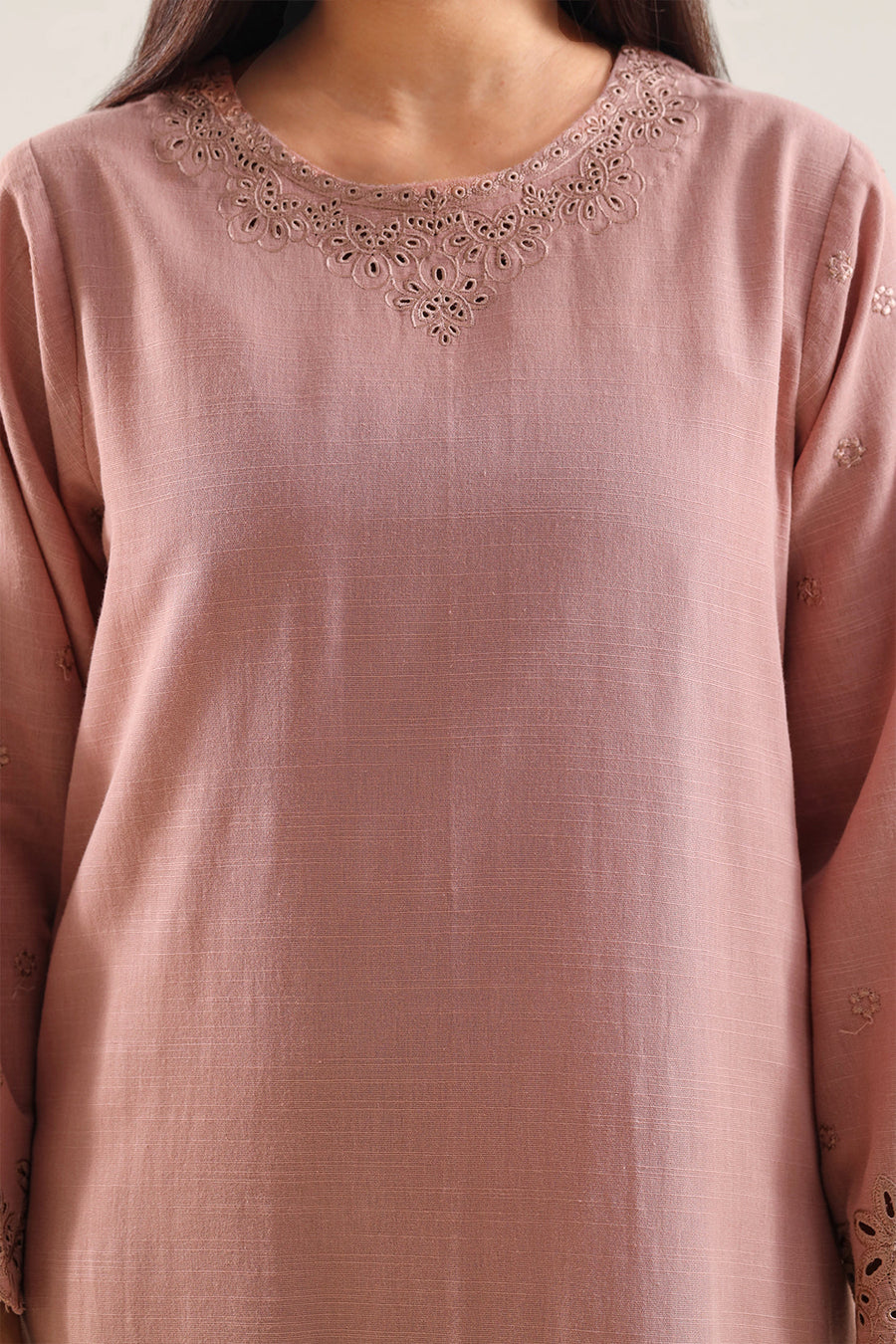 Solid Embroidered Khaddar Stitched 2 Piece (Shirt/Trouser) - Pehnaawaa