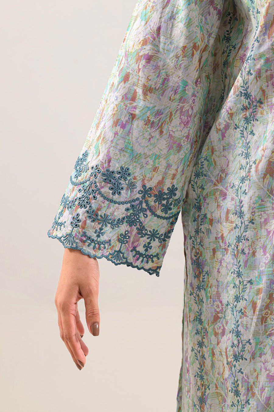 Printed Self Strip Embroidered | Stitched 8808 138808 - Pehnaawaa