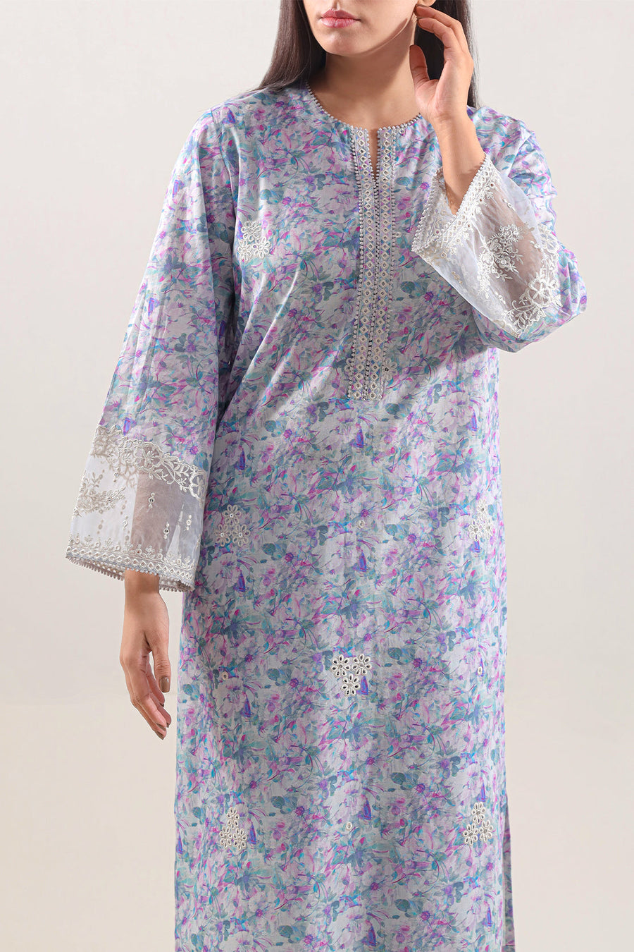 Stitched Printed Embroidered Lawn 2 Piece (Shirt/Trouser) - Pehnaawaa