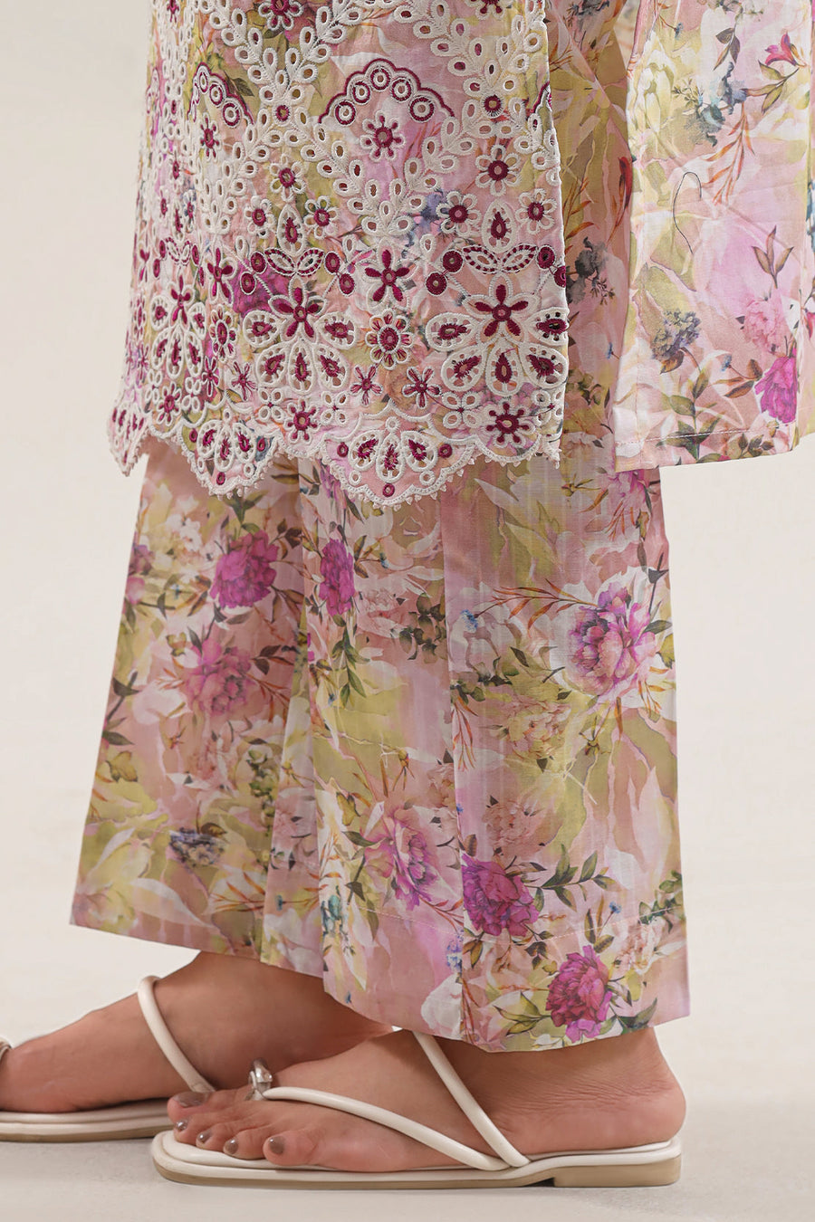 Printed Embroidered Self Strip Lawn Stitched 2 Piece (Shirt/Trouser) - Pehnaawaa