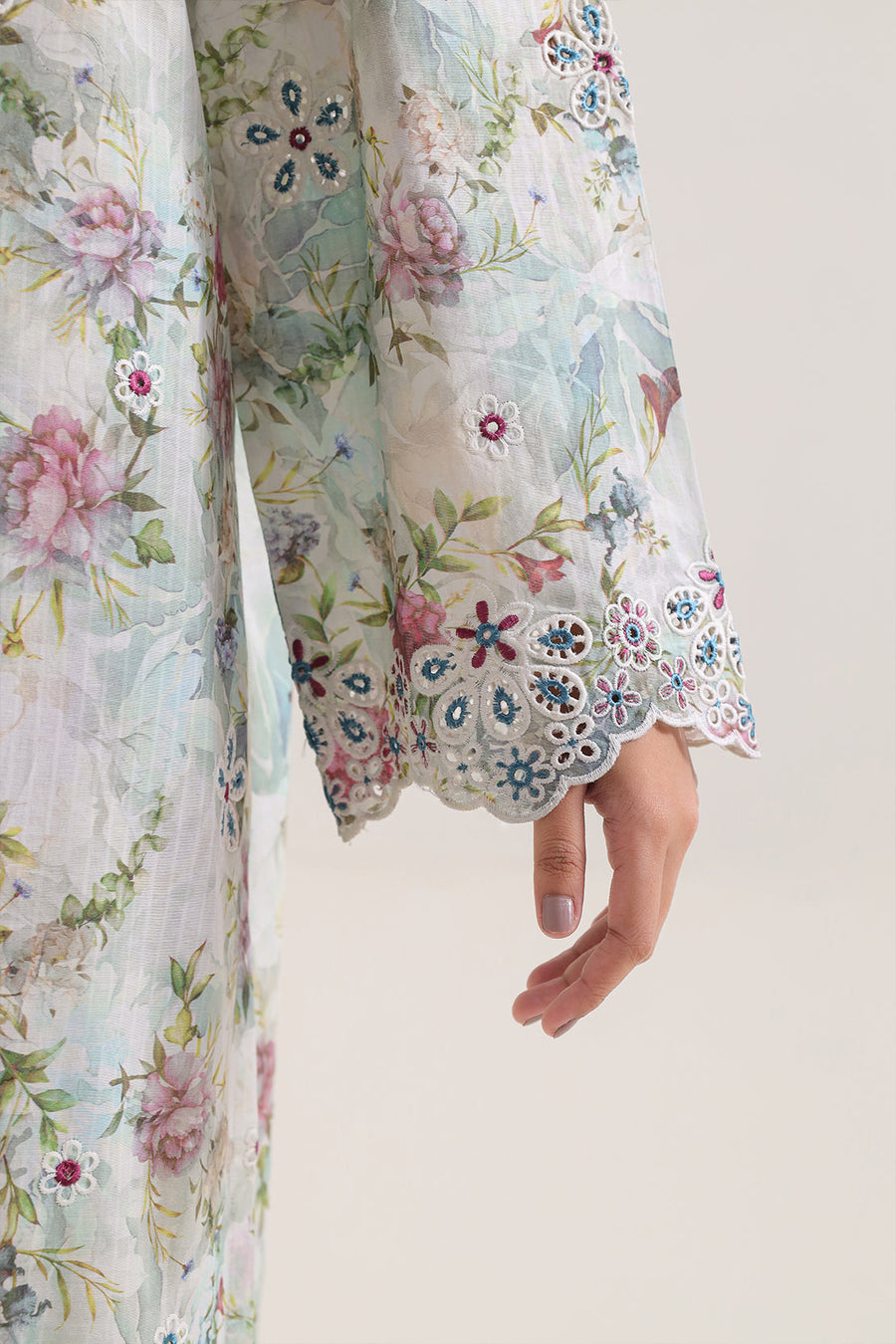 Printed Embroidered Self Strip Lawn Stitched 2 Piece (Shirt/Trouser) - Pehnaawaa
