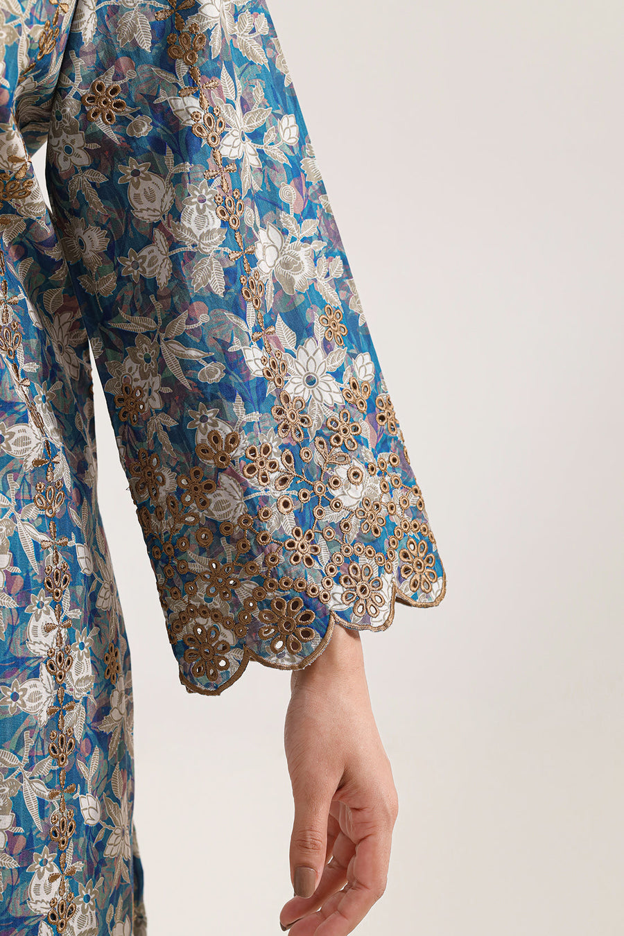 Printed Embroidered Self Strip Lawn Stitched 2 Piece (Shirt/Trouser) - Pehnaawaa