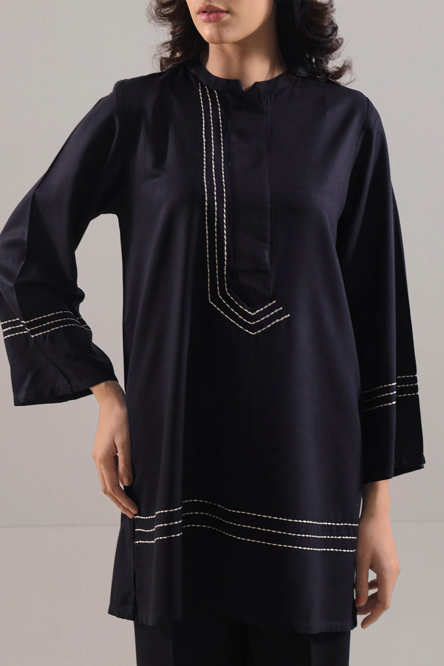 Solid Embroidered Acrylic Stitched 2 Piece (Shirt/Trouser) - Pehnaawaa