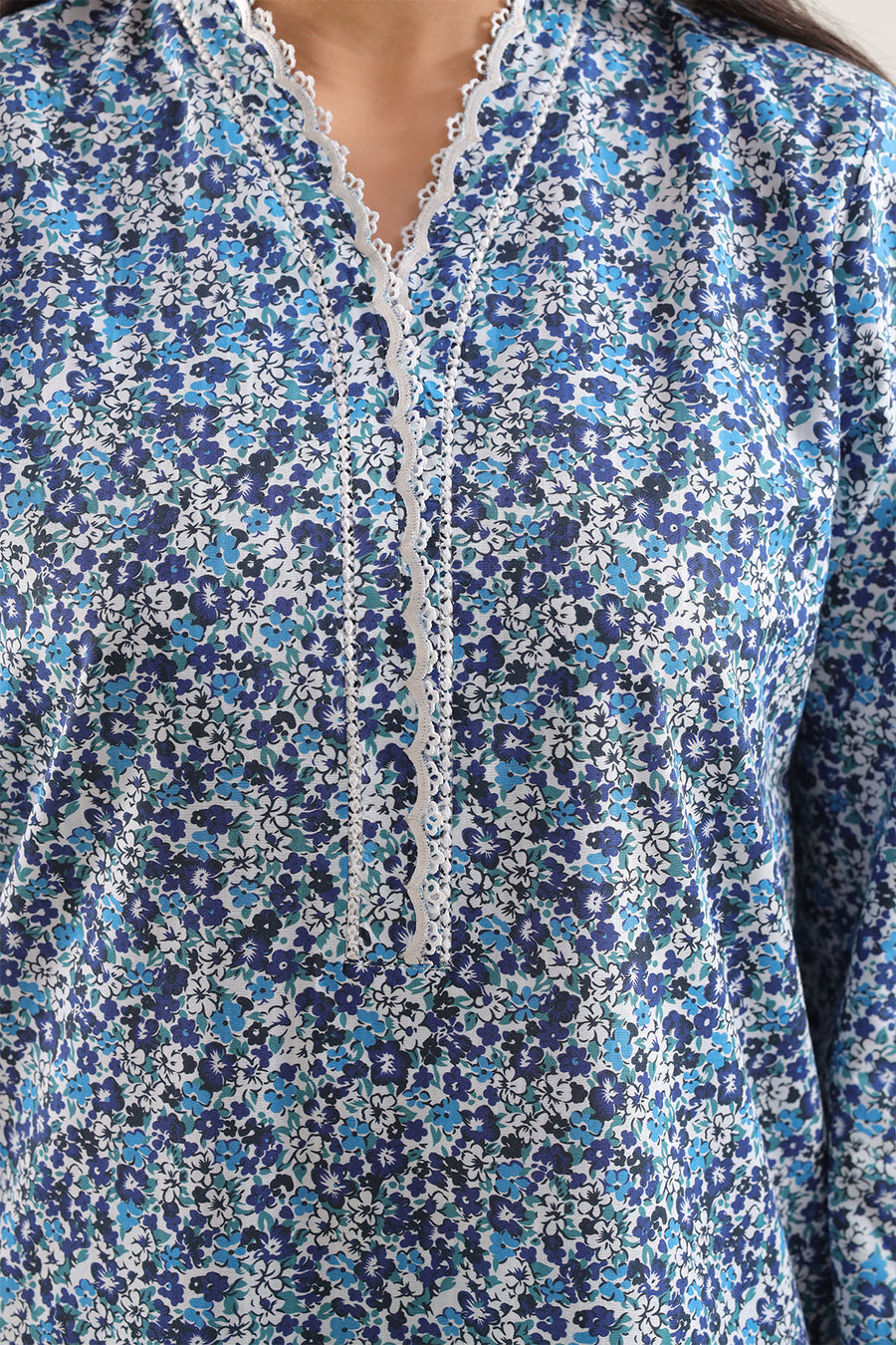 Printed Embroidered Strip Lawn Stitched 2 Piece (Shirt/Trouser)